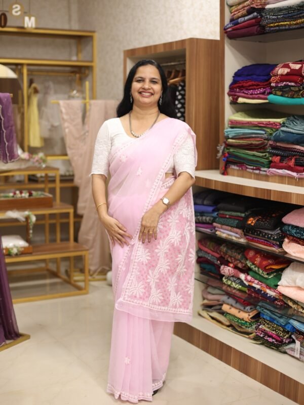 HANDWORKED CHIKANKARI SAREE COLLECTIONS (RDSA-329) - Image 2