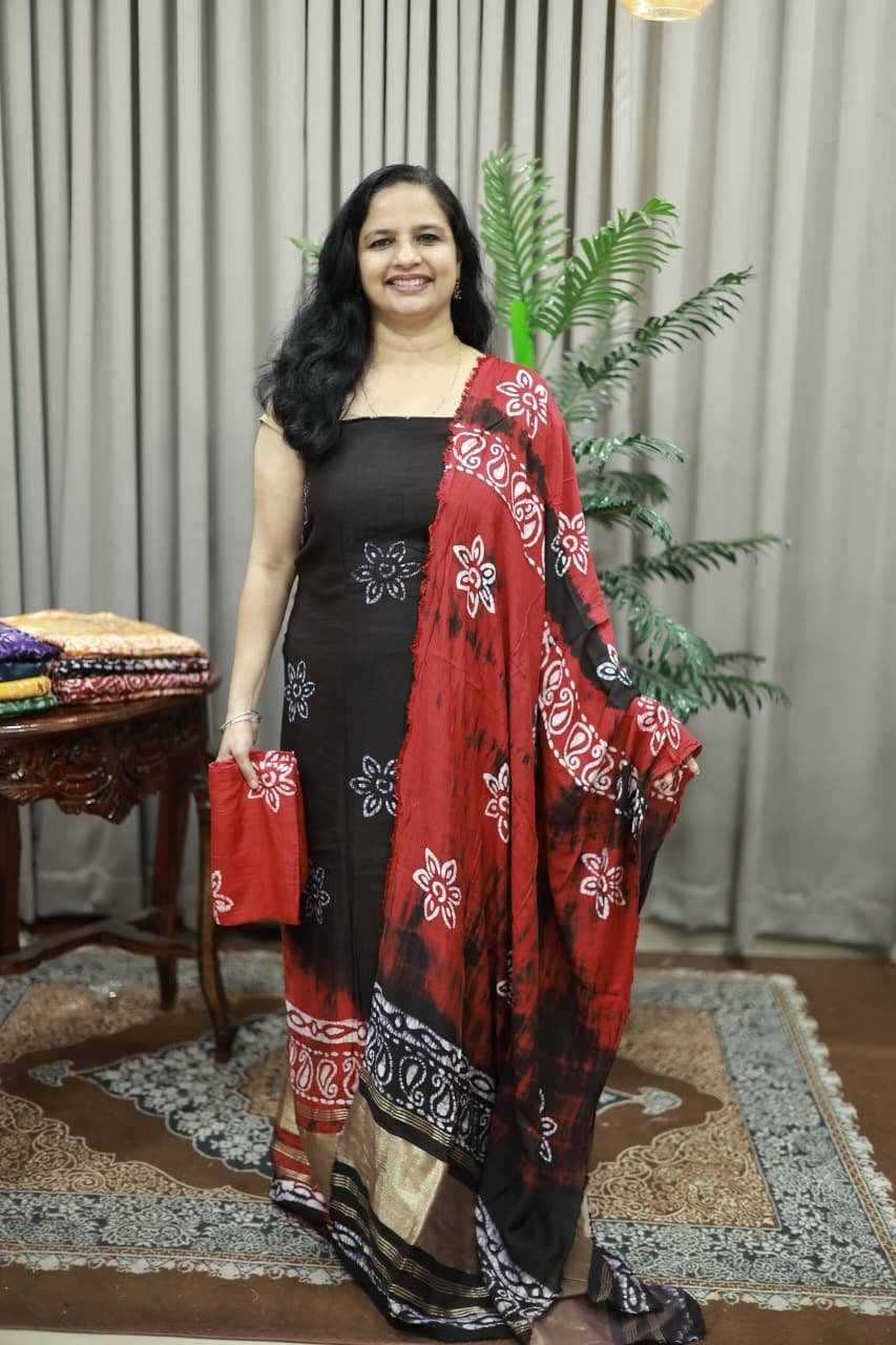 SEMI PARTY WEAR MODAL SILK SET(RDCH-MD-200)