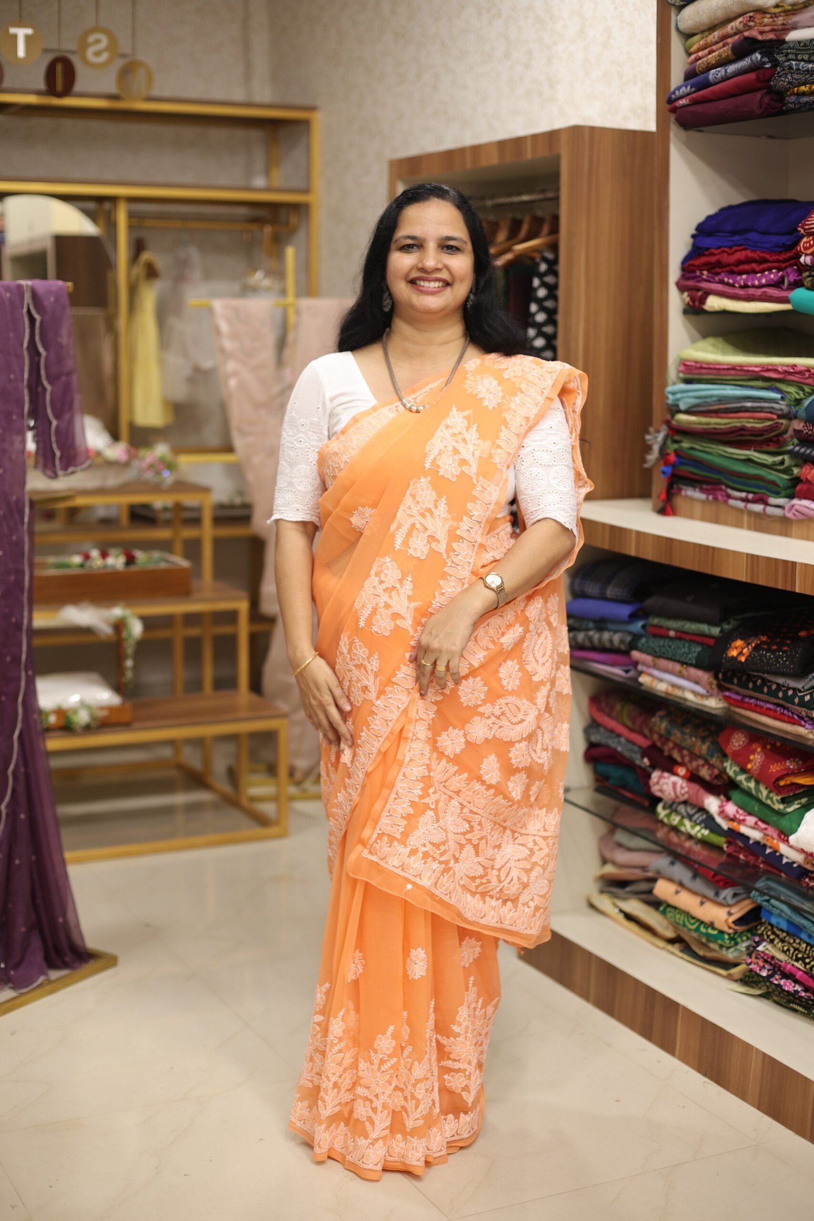 HANDWORKED CHIKANKARI SAREE COLLECTIONS (RDSA-326)
