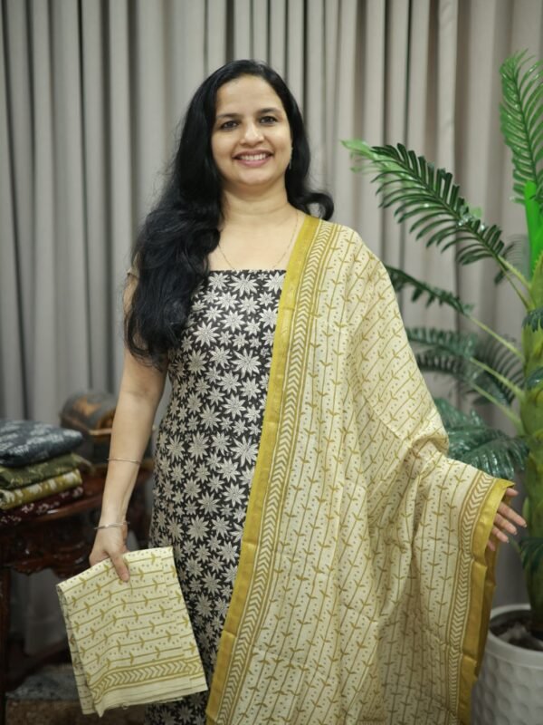 UNSTITCHED CHANDERI SILK SET(RDCH-SK-512)