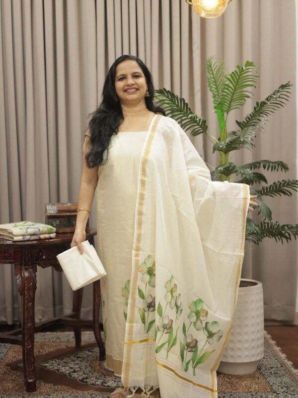 Handloom Tissue Floral Print Set (RDCH-TS-11)