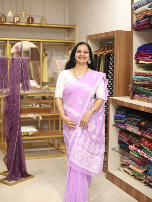 HANDWORKED CHIKANKARI SAREE COLLECTIONS (RDSA-322) - Image 2