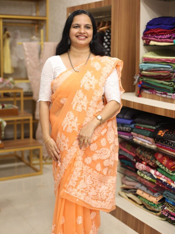 HANDWORKED CHIKANKARI SAREE COLLECTIONS (RDSA-326) - Image 2