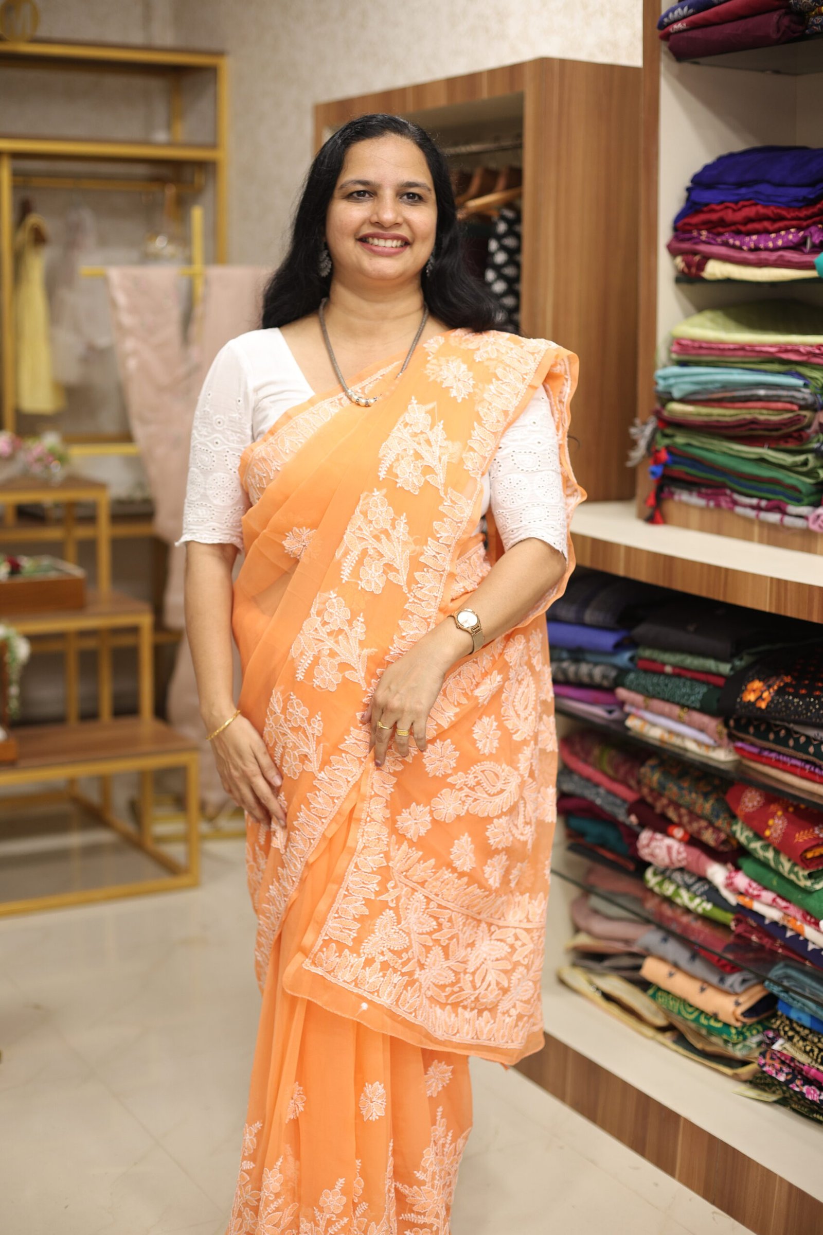 HANDWORKED CHIKANKARI SAREE COLLECTIONS (RDSA-326) - Image 2