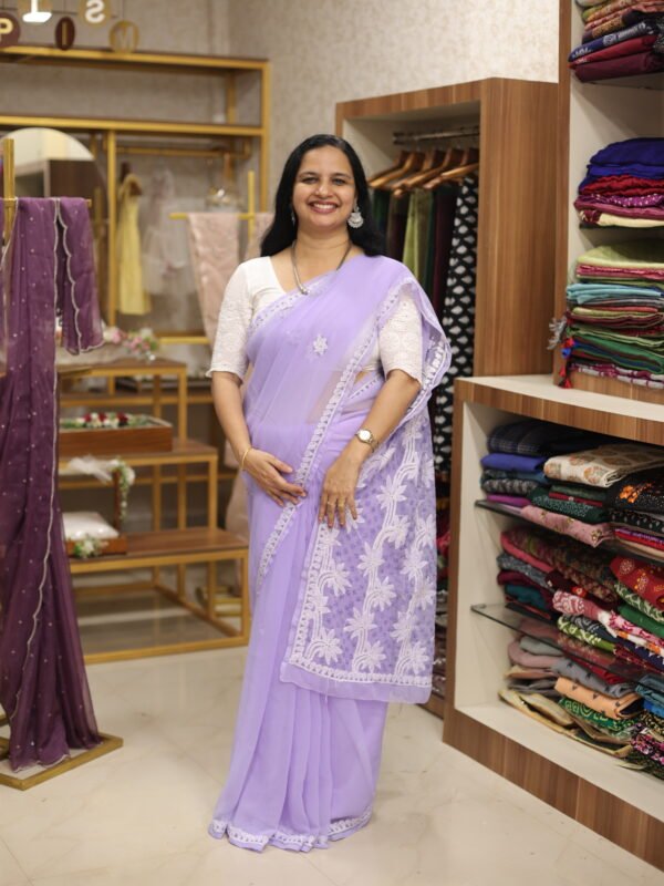 HANDWORKED CHIKANKARI SAREE COLLECTIONS (RDSA-330) - Image 2