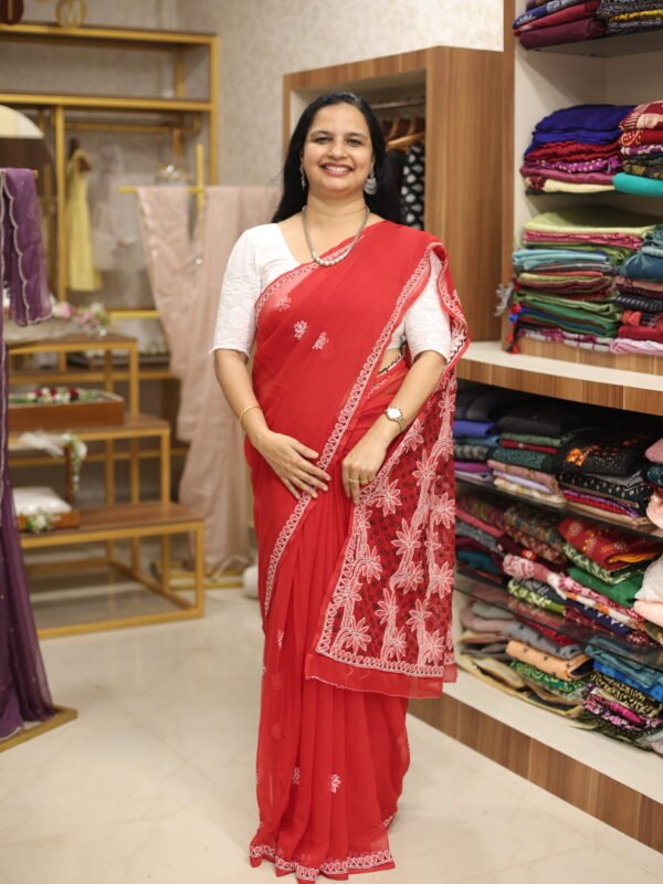 HANDWORKED CHIKANKARI SAREE COLLECTIONS (RDSA-328) - Image 2