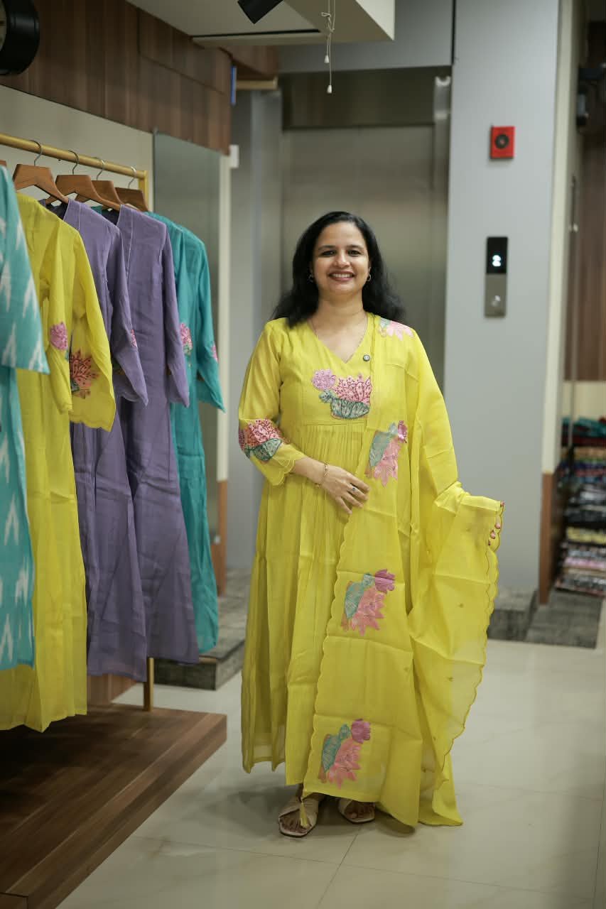STITCHED MUL CHANDERI SET(RDCH-ST-405)